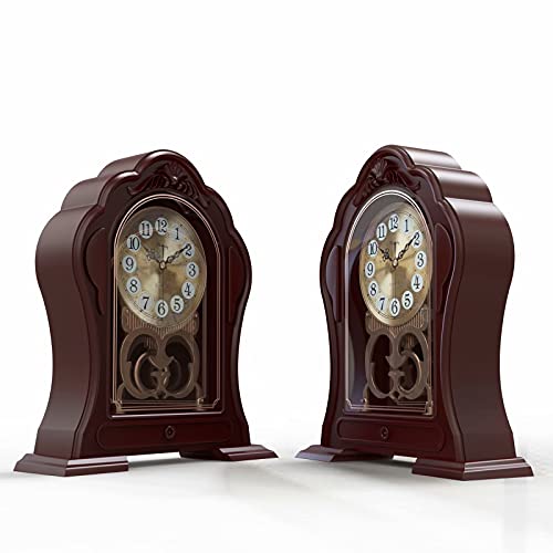 Mantel Clock, Antique Table Clock, Old-Fashioned Grandfather Clock, Retro Pendulum Clock, Silent, Easy To Read, Used For Mantel, Living Room Decoration, Office, Bedroom #TOP3