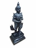 Kinaree XXL Bronze Statue Tempelwächter - Thailändischer Dämon aus Metall - Dekorative Skulptur aus Thailand für Büro, Praxis, Hotel oder Restaurant