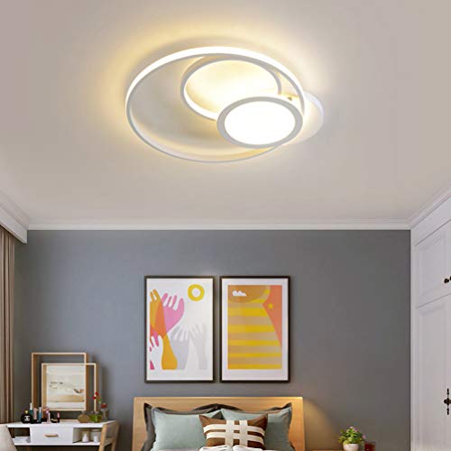 Plafonnier LED dimmable L52cm en acrylique blanc avec télécommande
