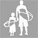 Next Generation Surfer Decal Sticker - Size:6.0 x 4.9 inches - Color:White