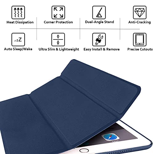 Image of DuraSafe Cases for iPad 8.3 Inch Mini 6th [ Mini 2021 6 Gen ] A2567 A2568 A2569 MK7M3HN /A MLWL3HN /A MK7R3HN /A MK7P3HN /A MLWR3HN /A MK7X3HN /A MK7V3HN /A MK893HN /A MLX43HN /A Smart PC Cover - Navy Blue