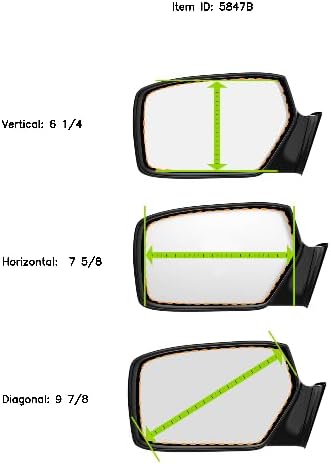 Burco 5847B Passenger Side, Mirror Glass w/Blind Spot Icon Detection Icon Compatible With 2021-2023 F-150