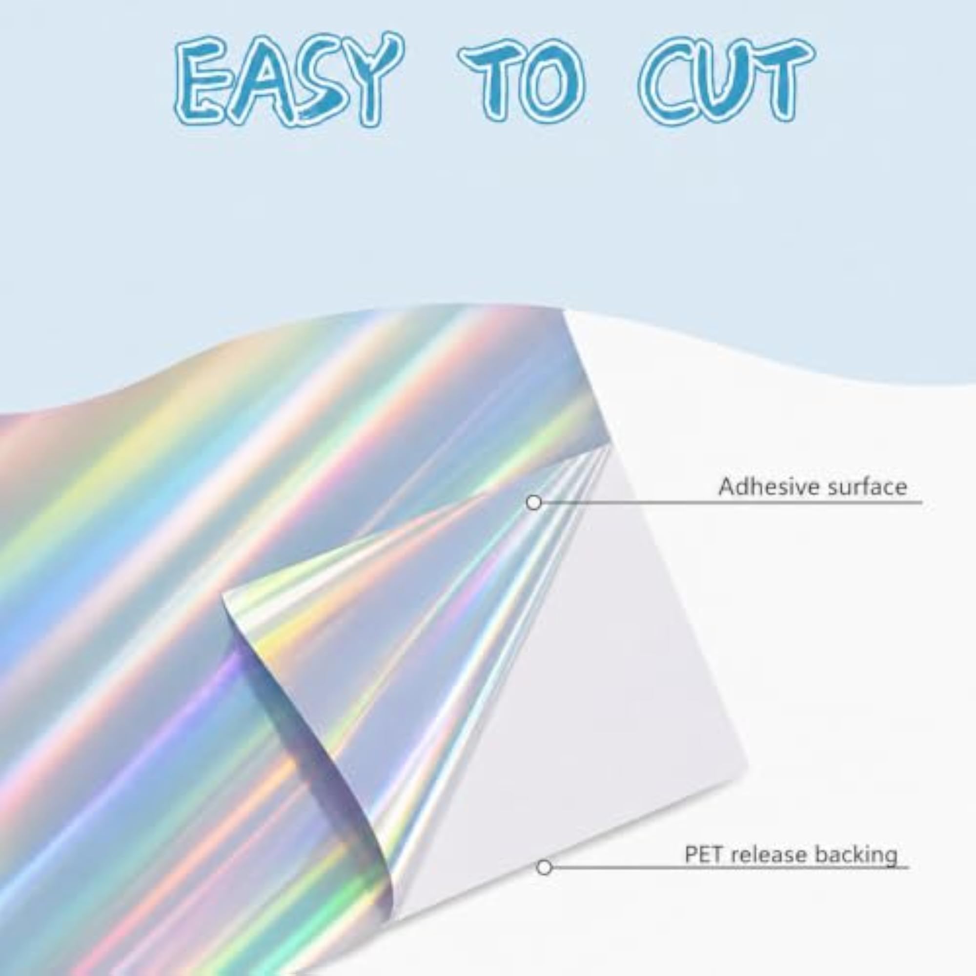 Silver Rainbow Vinyl Sheet for Self Adhesive Craft