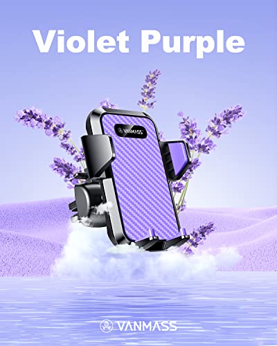 Vanmass Universal Car Phone Mount,【Patent & Safety Certs】 Upgraded Handsfree Dashboard Stand, Phone Holder For Car Windshield Vent, Compatible Iphone 14 13 12 11 Pro Max Xs Xr X, Galaxy (Purple) #TOP7