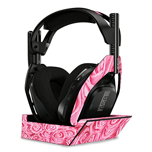 Image of MightySkins Glossy Glitter Skin Compatible with Astro A50 Wireless Headphones + Base Station (Gen 4) - Super Pink Roses | Protective, Durable High-Gloss Glitter Finish | Easy to Apply