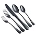 20-Piece Flatware Silverware Set Service for 4 Stainless Steel Cutlery Include Knife Fork Spoon Dishwasher Safe (Black)
