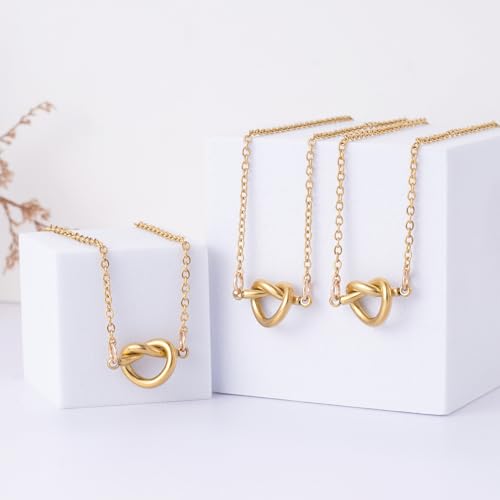 BFF Friendship Knot Infinity Necklace for 2 Best Friend Long Distance Birthday Jewelry Gifts for Her Women Bestie
