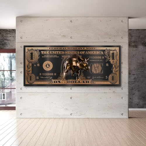 Toile motif taureau bronze tableau moderne pour dynamiser un mur vide
