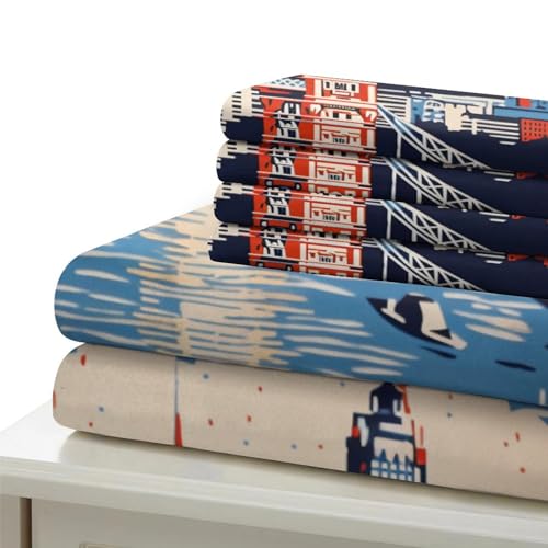 Funda nórdica 3D de Londres cama 135x200 microfibra suave con fundas de almohada 7