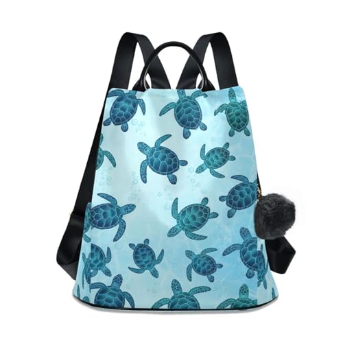 Sac à dos bleu sarcelle voyage et quotidien motifs tortues