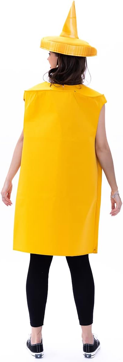 Seasons Mustard Costume Ketchup Cosplay Halloween Costume for Adult One Size (Yellow Mustard)