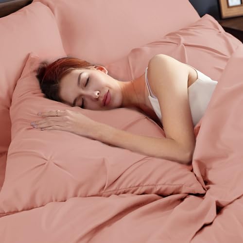 image for Bedsure California King Comforter Set Dusty Pink - Bed in a Bag Califo