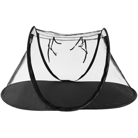 Cat Tent Outdoor, Realife Two Doors Pet Enclosure Pop Up Tent, Indoor Pet Tent Playpens for Cats and Small Animals in Deck, Yard, Patio, Park, Portable Exercise Tent with Carry Bag (Black) Cover
