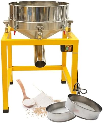 Commercial Electric Powder Sifter Machine, 70W Stainless Steel Flour Sieve Shaker, 40/100 Mesh Vibrating Granule and Grain Sifter for Efficient Baking and Food Processing
