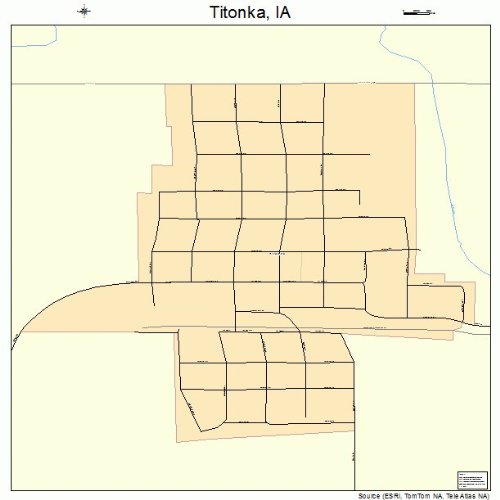 Large Street & Road Map of Titonka, Iowa IA Printed poster size wall