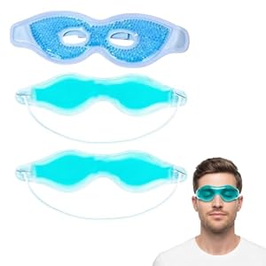 Kühlende Augenmaske, 3 Stück Gel-Augenmasken Mit Kühlpads, 1 Gitterdesign Und 2 Glattdesign, Für Entspannung Und Frische