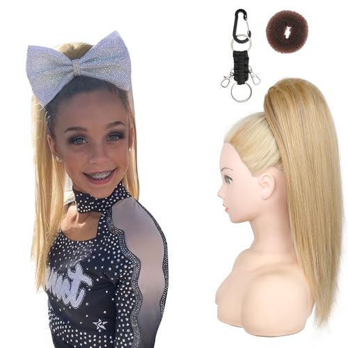 SEIKEA Cheer Ponytail Hair Piece, 18" Straight Cheerleader Hairpiece Ponytail