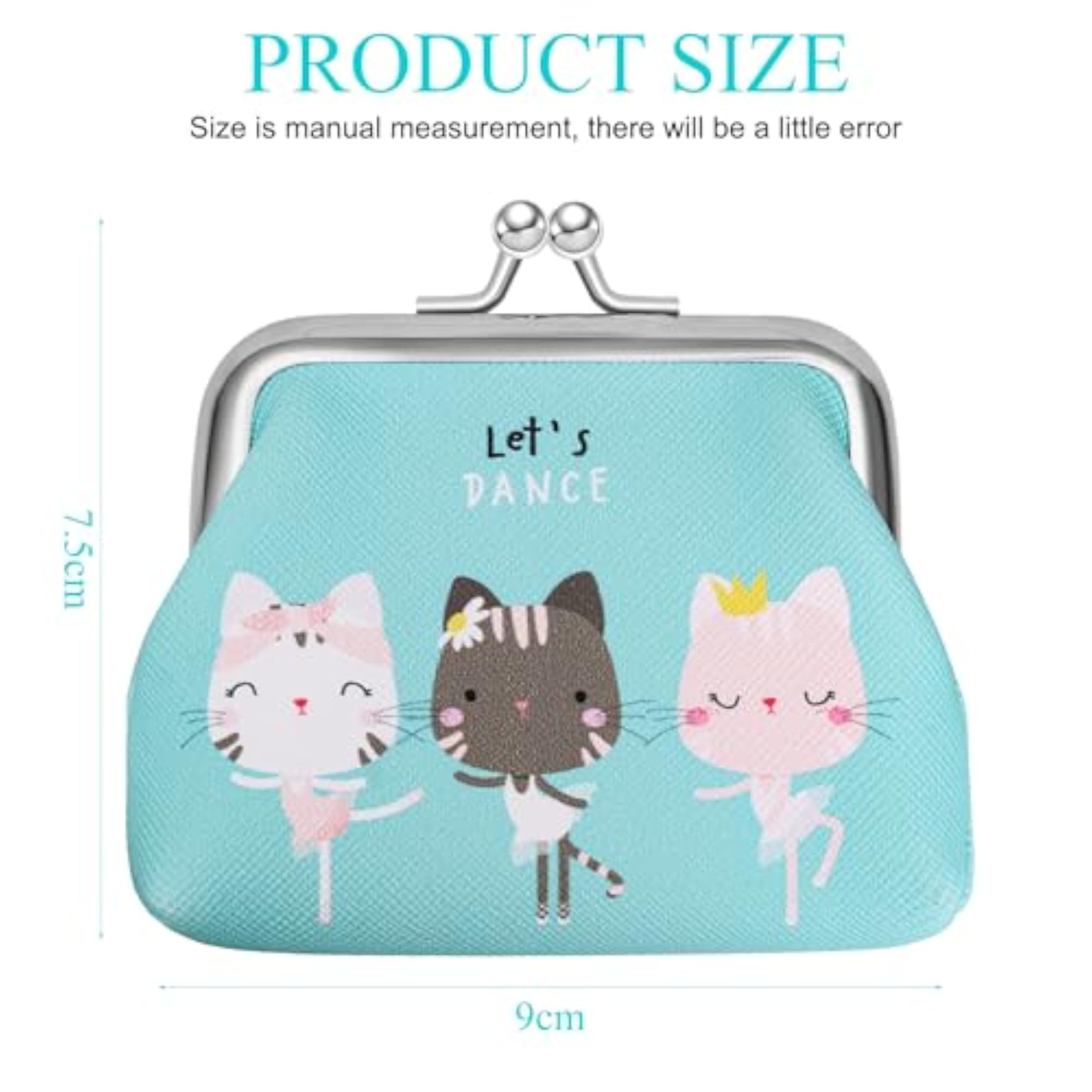 Cute Kiss-Lock Change Purse, Mini Coin Pouch for Women