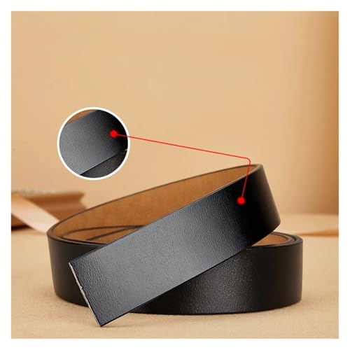 Black Brown Plus Size 130 140 150cm Buckleless 3.5cm Wide Leather Belt Without Automatic Buckle Belt4