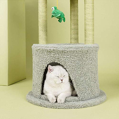 Tour de chat en sisal robuste avec perchoir surélevé et cachette douillette