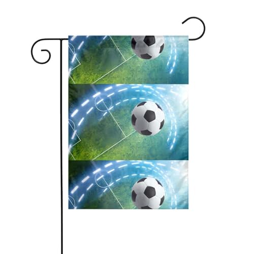 Bandiera da giardino 30,5 x 45,7 cm YUGTAEE Soccer Sports Ball Stampa decorazione da giardino spessa resistente alle rughe per giardino esterno prato terrazza