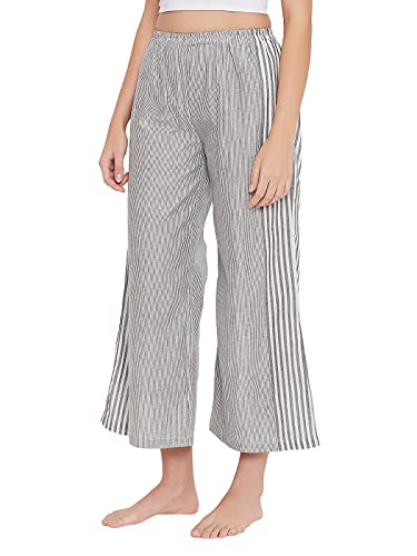 Image of Clovia Women's Cotton Sassy Stripes Flared Pyjama