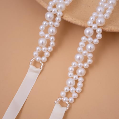 Wedding Belt Pearl Beaded Belt Sash,Bridal Belt Sash for Wedding Dress Bridal Flower Girls Bridesmaids4