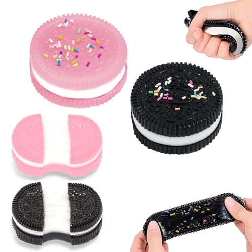 Sinirttou 4 Pièces Squishy Jouet, Biscuit Stress Relief Jouet, Balle Anti-Stress Amusante Jouets Sensoriels pour Relaxation détente, Presser pour Soula