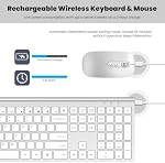 Wireless Keyboard and Mouse Combo, 110 Keys Full-Size Compact Computer Keyboards, Silent Click & 3-Level DPI Slim Mice, USB-C Charging, Thin Sleek Design for PC Laptop iMac/Mac MacBook Air/Pro