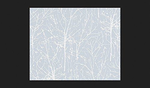 Preisvergleich Produktbild A.S. Creation 958482 95848-2 Tapete in Ast Optik Vliestapete Woods, Taubenblau, Weiß, 10,05 m x 0,53 m