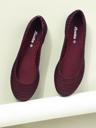 Image of Bata Sandra Women's Red Ballerina - 5 UK (5515941)