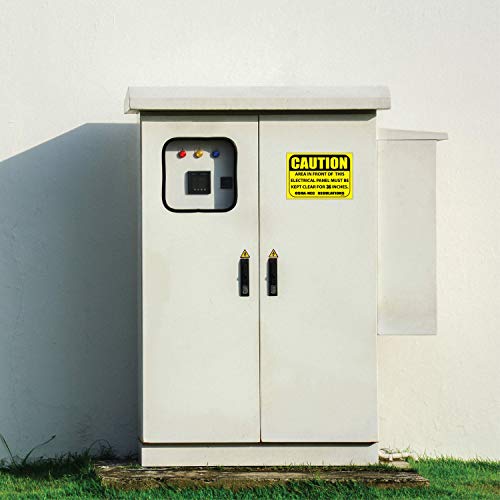 Wrapco 1053P5 5 Pack) Caution Area In Front Of This Electrical Panel Must Be Kept Clear For 36 Inches Sign 7 Inch X 10 Inch Self Adhesive Vinyl Sticker Decal thumb #3