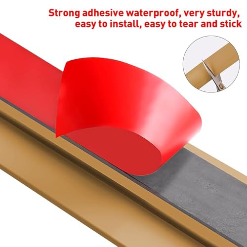 Profilo di Transizione Autoadesivo per Pavimenti in PVC, Striscia di Bordatura da Moquette a Piastrelle, rampa per soglia Porta e divisorio per Pavimento, 5 m/16,4 Piedi per colmare Le fessu