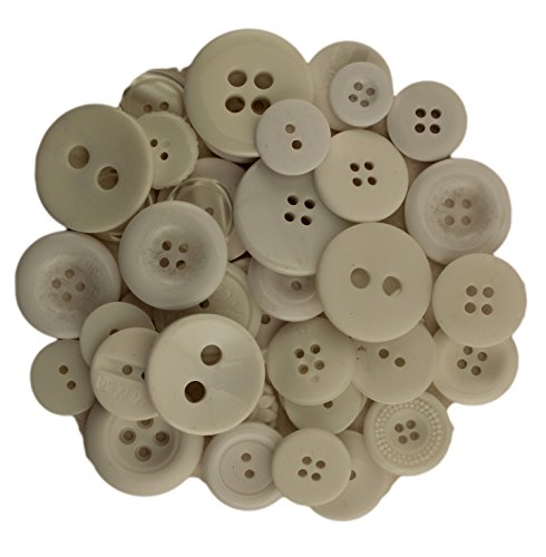 Buttons Galore Hand Dyed Buttons, 5.5-Ounce, Wild White