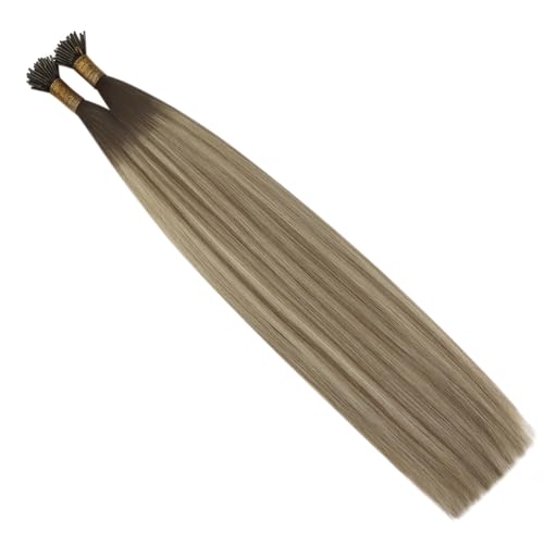 Image of YoungSee I Tip Hair Extensions Ombre Brown, 20 Inch 50 Strands 50g
