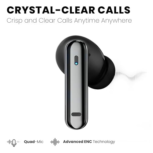 Image of truke Q1 Lite True Wireless in Ear Earbuds, 48H Playtime Ear Buds, Crystal-Clear Calls, Fast Charging, Elegant Royal Design, Bluetooth 5.4, Noise Cancellation, Gaming Mode (Silver)