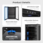 4.5 Cu.Ft Beverage Refrigerator Cooler - 145 Can Mini Fridge Glass Door for Soda Beer Wine, Small Refrigerator for Bedroom Office Home Bar, 4 Adjustable Shelves, Silver - Image 6