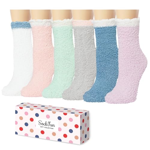 Image of Fuzzy Socks for Women - Fleece Sleep Soft Cozy Animal Socks, Christmas Stocking Stuffers