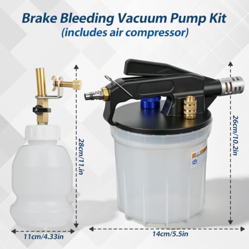 Image of PARAROSE 3L Pneumatic Brake Bleeder Vacuum Pump Kit, One-Person Operation