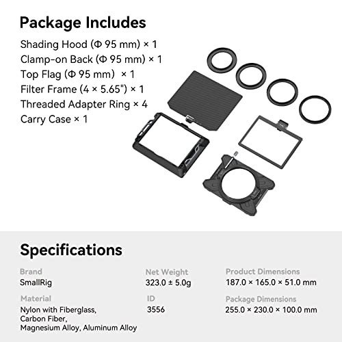 Smallrig Matte Box, Star-Trail Lightweight Multifunctional Modular Basic Kit, With 4 X 5.65 Filter Frame, Adapter Ring, Top Flag, For Dslr Mirrorless Cameras - 3556 #TOP6