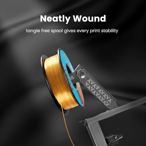 Image of Silk PLA Filament 1.75mm Gold 1KG, Metallic Shine High Gloss Finish Perfectly Wound, Accuracy + /-0.02mm 3D Printer Filament Vacuum Packaging