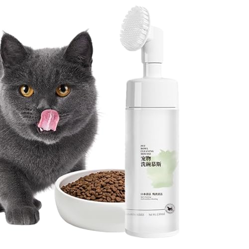 犬用ボウルクリーナー、ペット用ボウルクリーナー, 犬用ボウルクリーニングブラシ150ml 食器用洗剤 効率的な食器用クリーナー ブラシ付き, 植物ベース配合たわし皿、ペットボウル、フードまたは水入れ用食器洗い用たわし