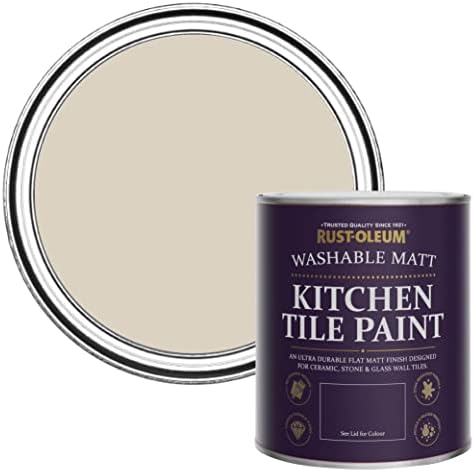 Rust-Oleum White water resistant Kitchen Tile Paint in Matt Finish - Chalk White 750ml