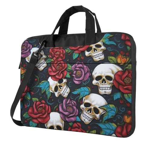 Sac ordinateur portable imprimé tête de mort pour trajets urbains et fac