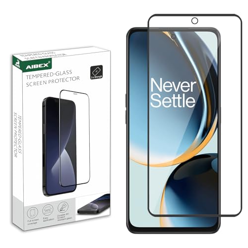 Image of AIBEX Tempered Glass for OnePlus Nord CE 3 Lite 5G / Realme 12X 5G / Realme 11X 5G | 9H Hardness | Anti-Glare & Anti-Fingerprint | Water Resistant | Edge-to-Edge Full Screen Protector | Bubble-Free