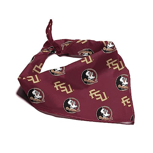 Florida State Seminoles Officially Licensed Bandana for Dogs and Cats | Fits Pets Great Gift Idea | Easy-to-Tie (Small, 13")