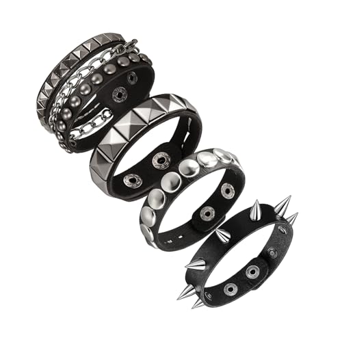 YFHUVB Studded Bracelet, Punk Rock Accessories for Music Fes