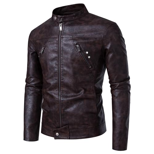 Chaqueta clásica de cuero PU para hombre miniatura 1