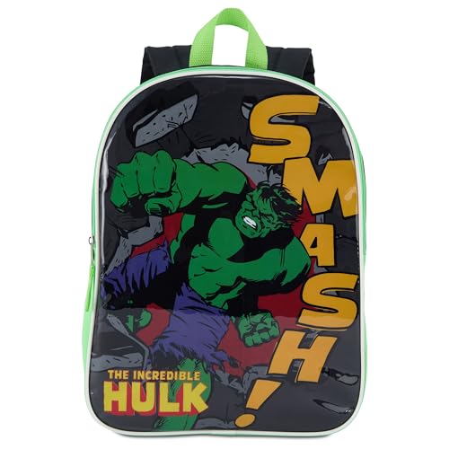 Marvel Mochila Hulk para crianças – Mochila Hulk para meninos – Mochila escolar infantil – Mochilas confortáveis para meninos e jardim de infância – 38 cm