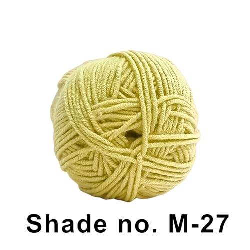 Image of VCR 4ply Light Yellow Yarn, 100 Grams Hank, 190 Meters Length, Acrylic Ball for Crochet and Knitting, Soft Crosia Threads, Pack of 1 Yarn, Suitable for DIY Crafts